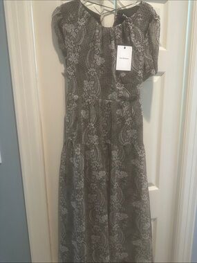 En Saison Black & White Paisley Maxi Dress